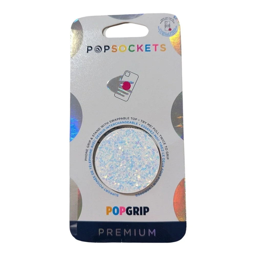 U2. Popsockets Premium PopGrip‎ Iridescent Confetti White Swappable Top